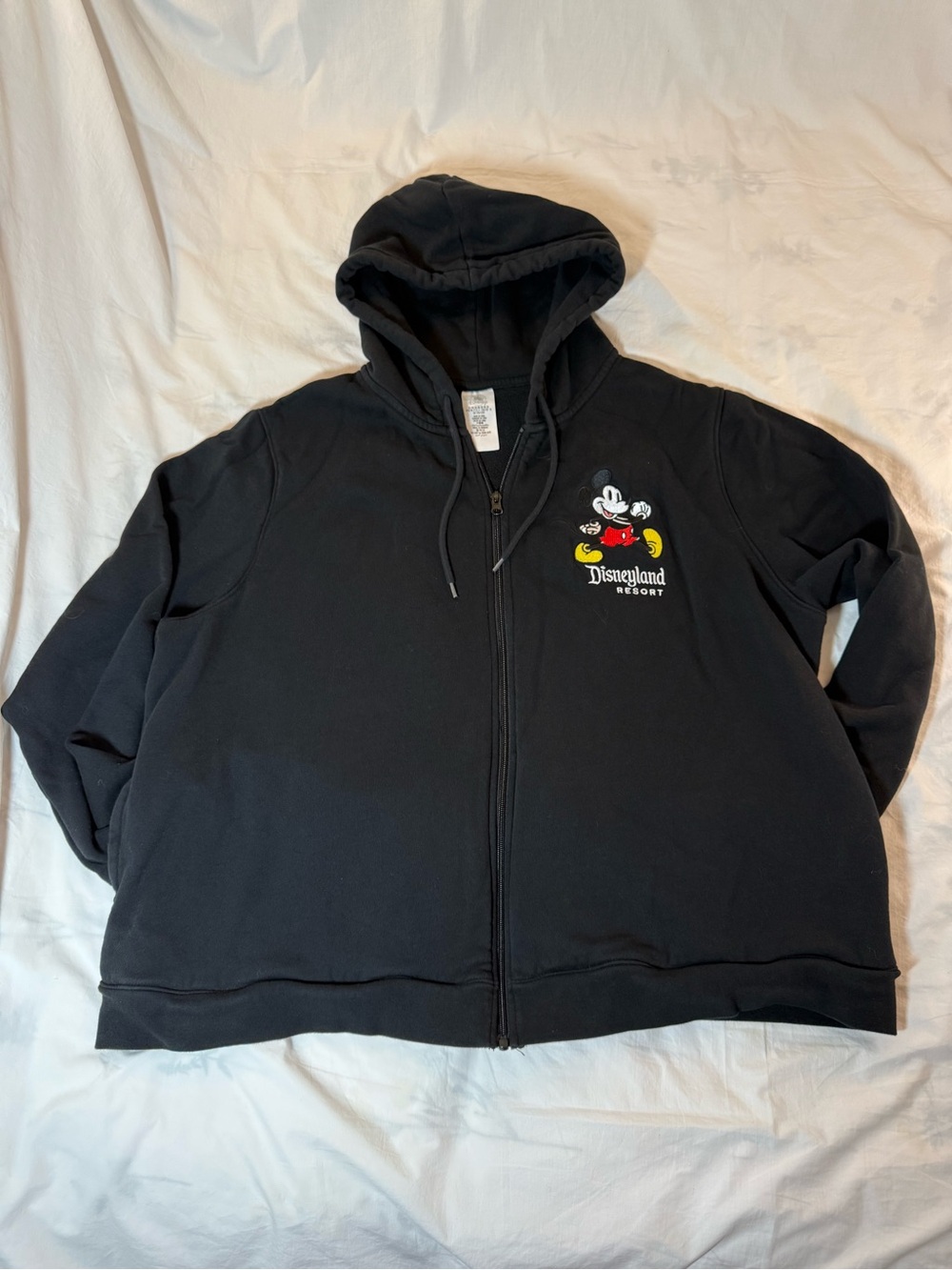 Disney Black Zip-Up Hoodie with Mickey Tag
